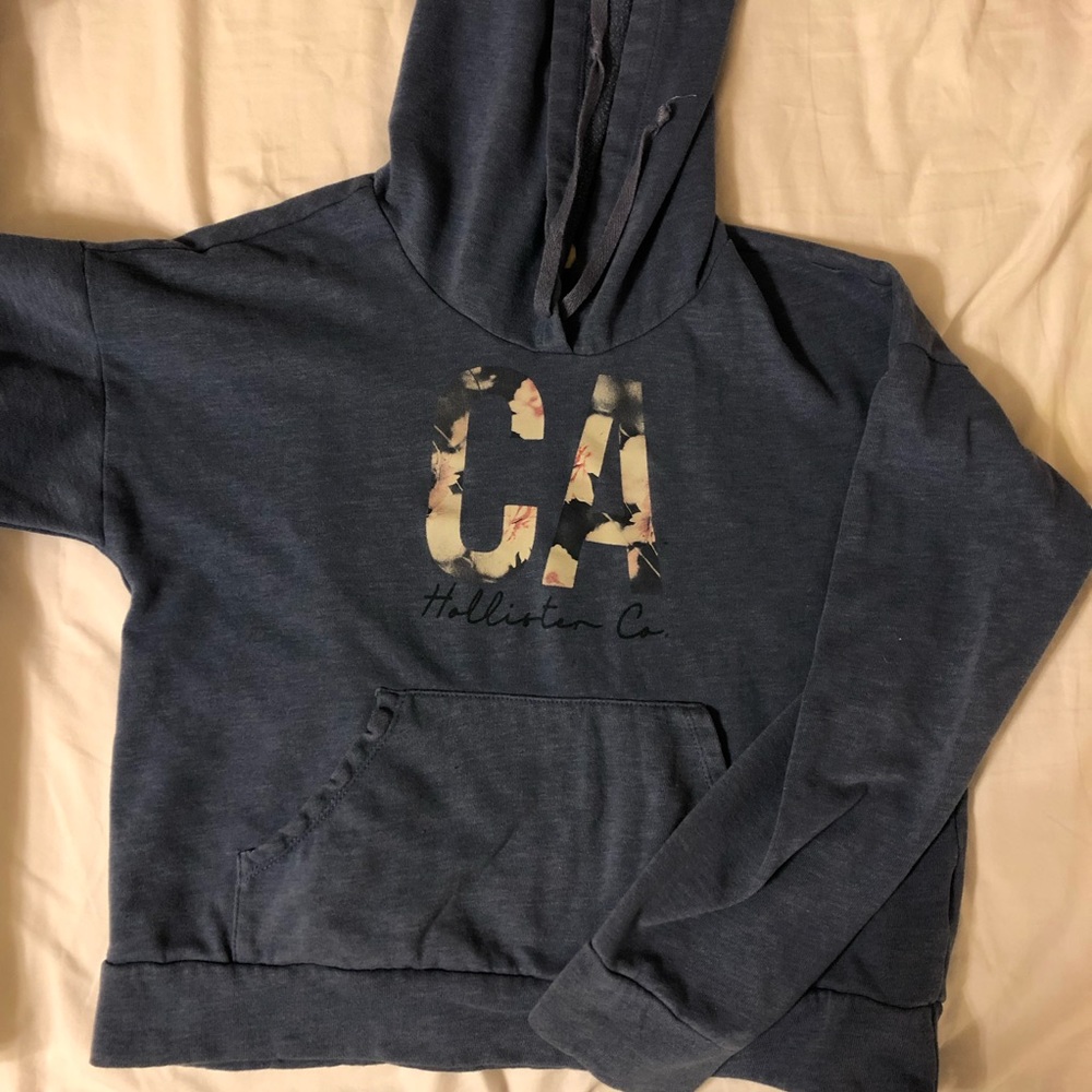 Hollister blue floral hoodie